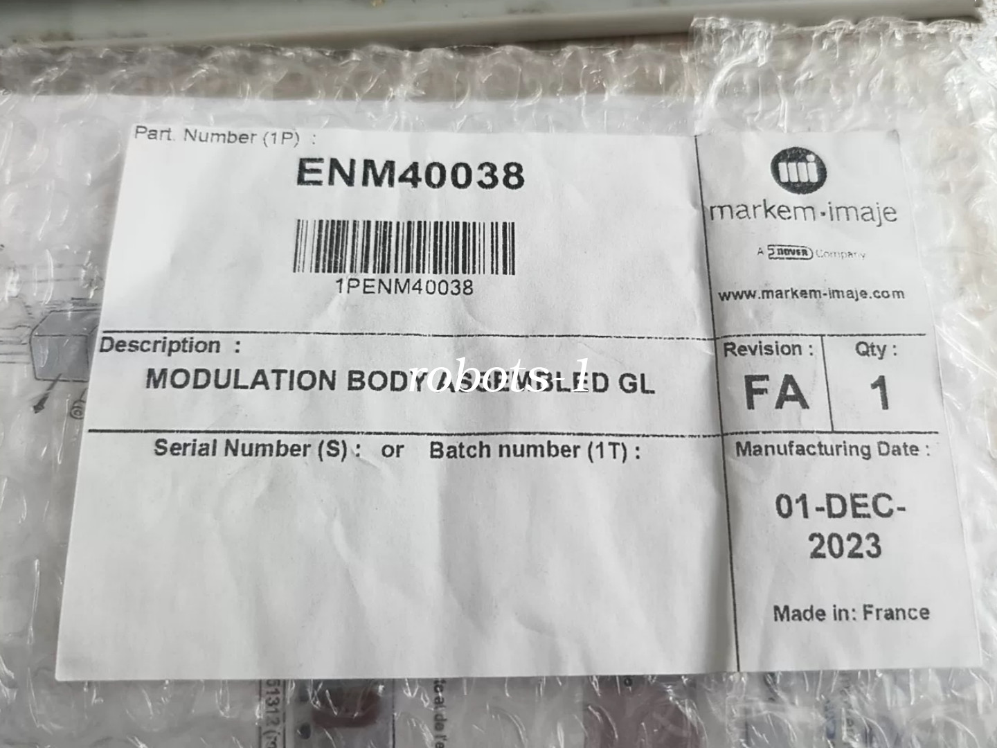 1PC Brand New Markem-imaje ENM40038 Encoder Nozzle FedEx or DHL