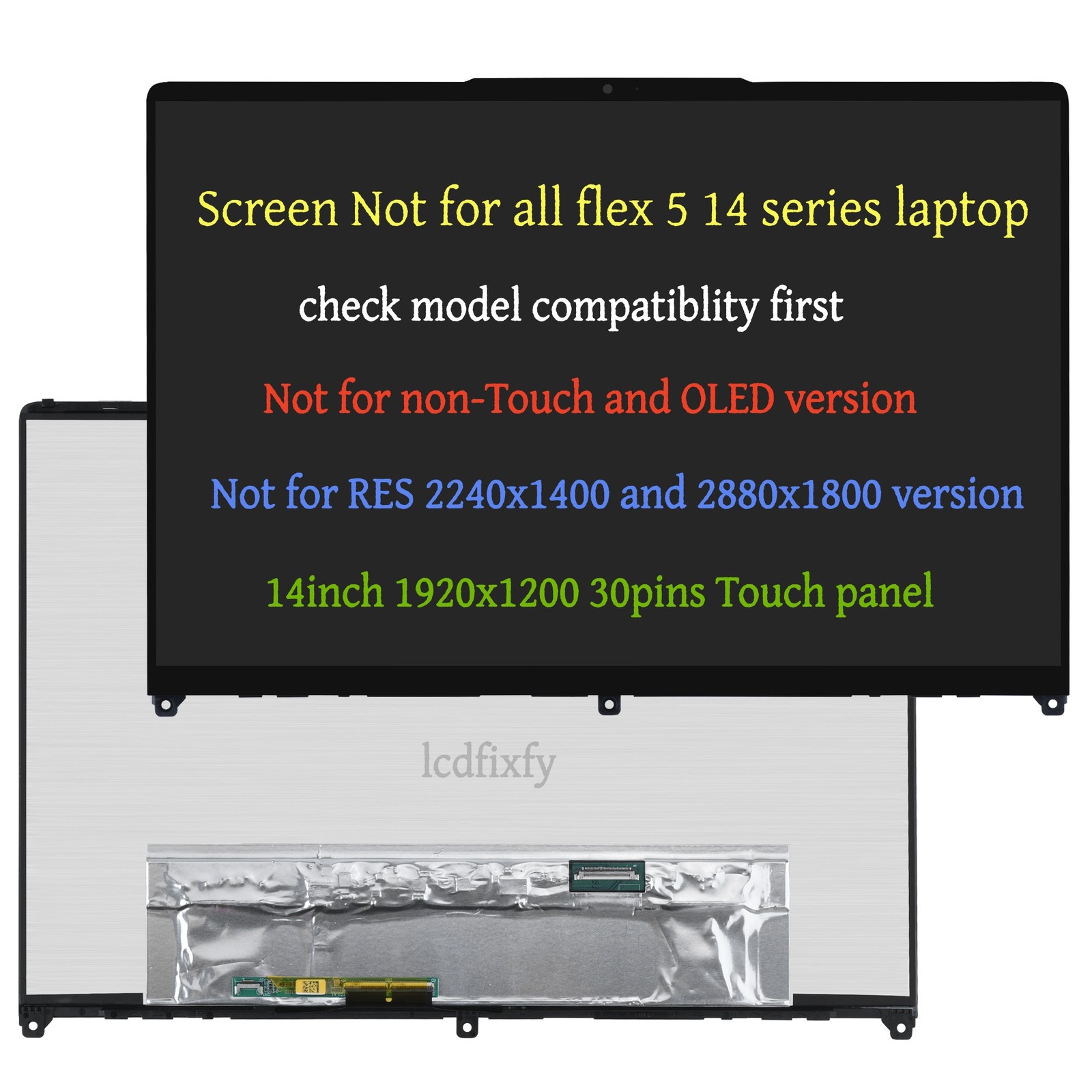 14"For Lenovo IdeaPad Flex 5 14ALC7 82R9 LCD touch Screen M140NW4D R4 HW 1.1