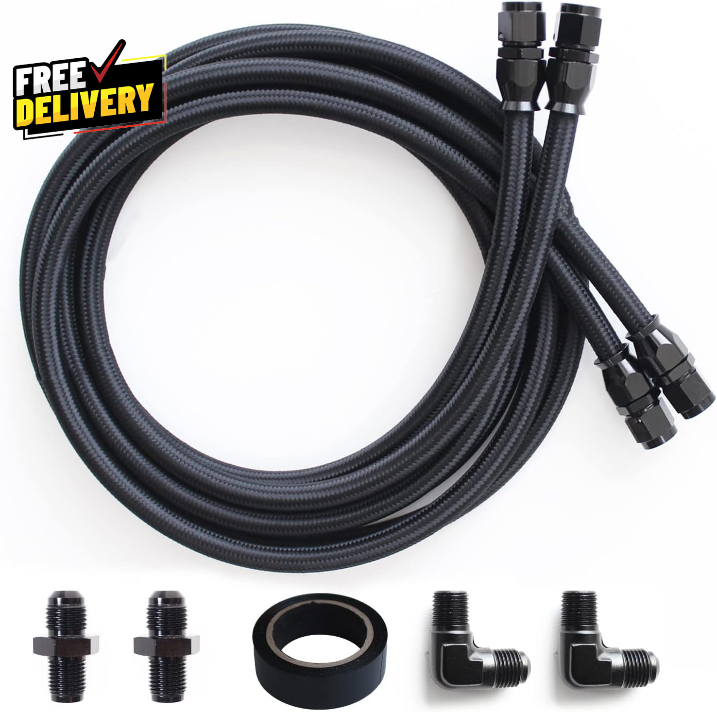 6AN Transmission Cooling Line Hose Compatible with 4L60 700R4 TH350 TH400 7 Ft