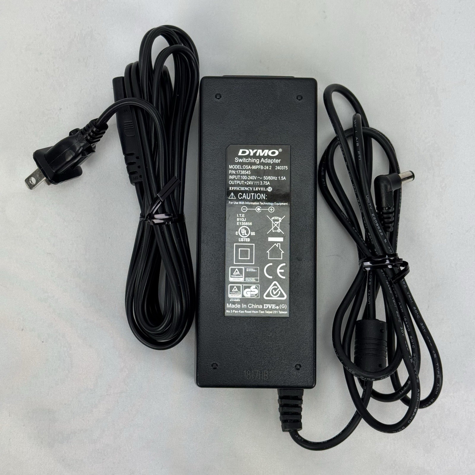 Genuine DYMO Switching Power Adapter 1738545 DSA-96PFB-24 2 for Labelwriter 4XL