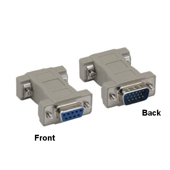 [x10] DB9 Female to HD15 Male Adapter Molded Shielded MultiSync Monitor/VGA Card