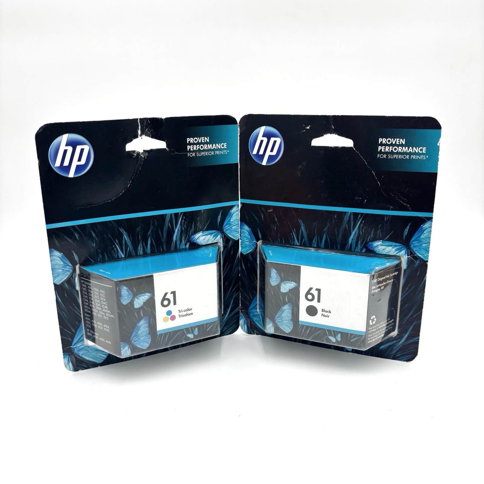 Lot Of 2 Genuine HP 61  Color & Black Printer Ink Cartridge Exp Apr 2023 & 2022