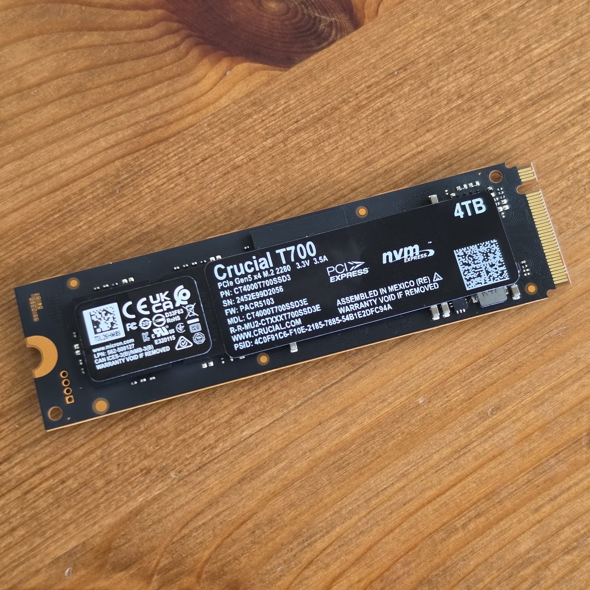 4TB Crucial T700 M.2 NVMe PCIe 5.0 x4 SSD Drive CT4000T700SSD3 2280