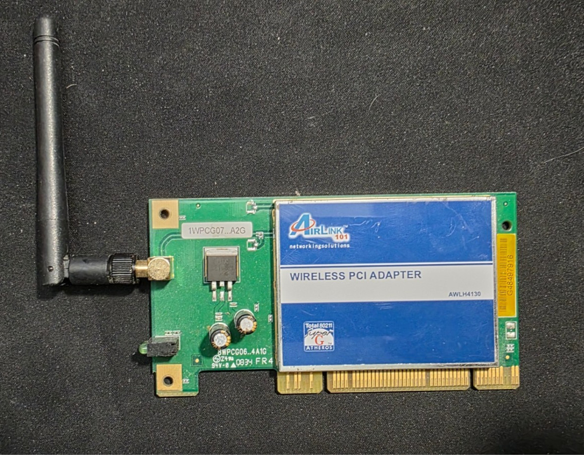 Airlink101 Wireless-G PCI LAN Adapter 108Mbps 802.11g 2.4GHz 128Bit WEP AWLH4130