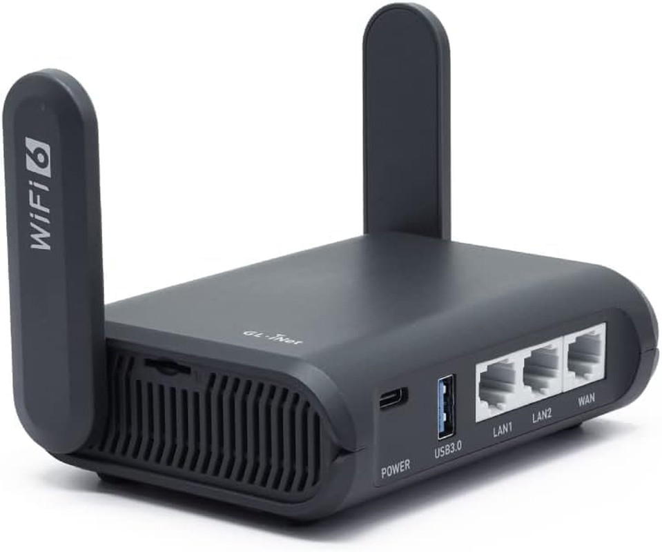 Gl.Inet GL-AXT1800 Slate AX Pocket-Sized Wi-Fi 6 Travel Router with VPN