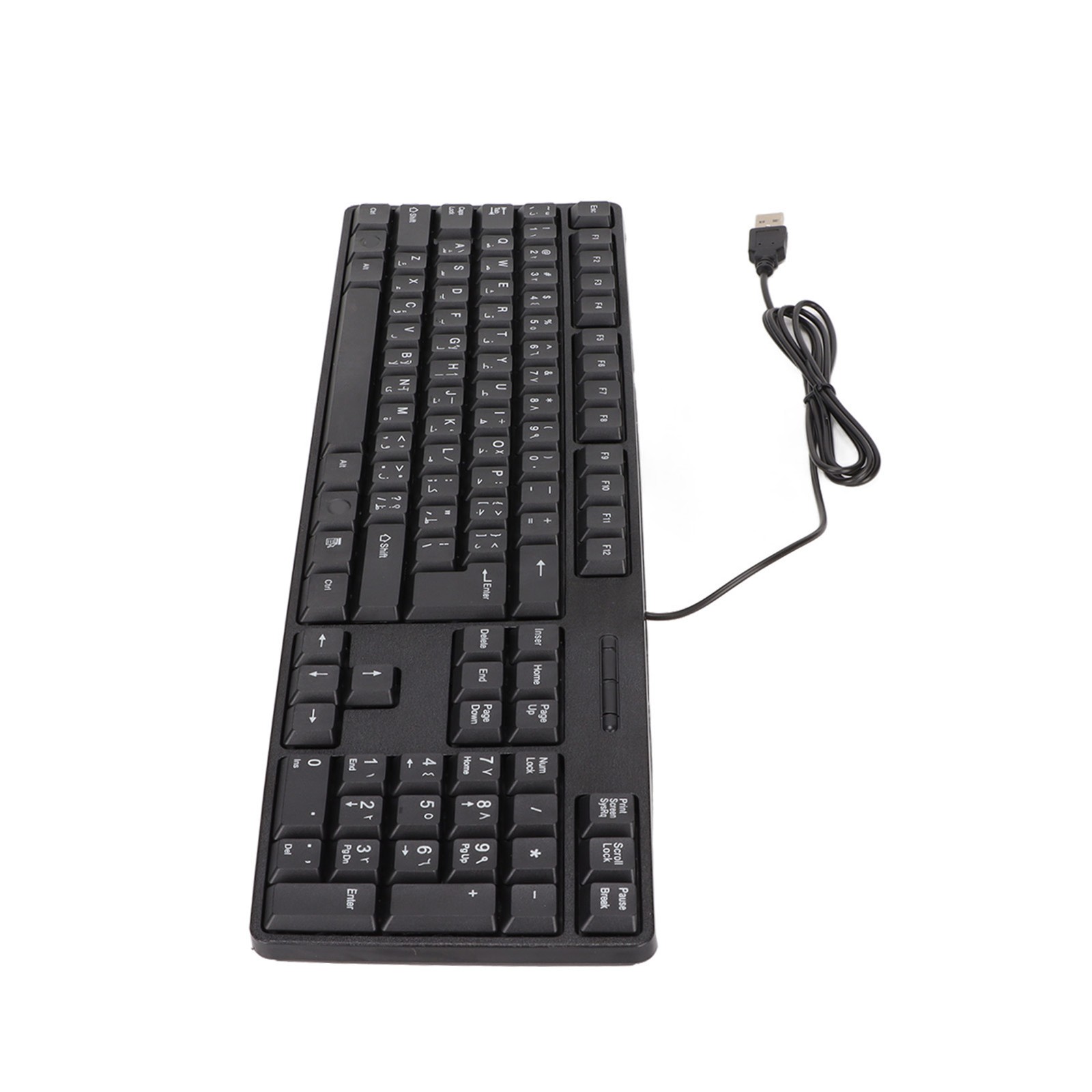 Arabic Keyboard 104 Keys USB Interface Wired Design Black ABS Material Offi MGZB