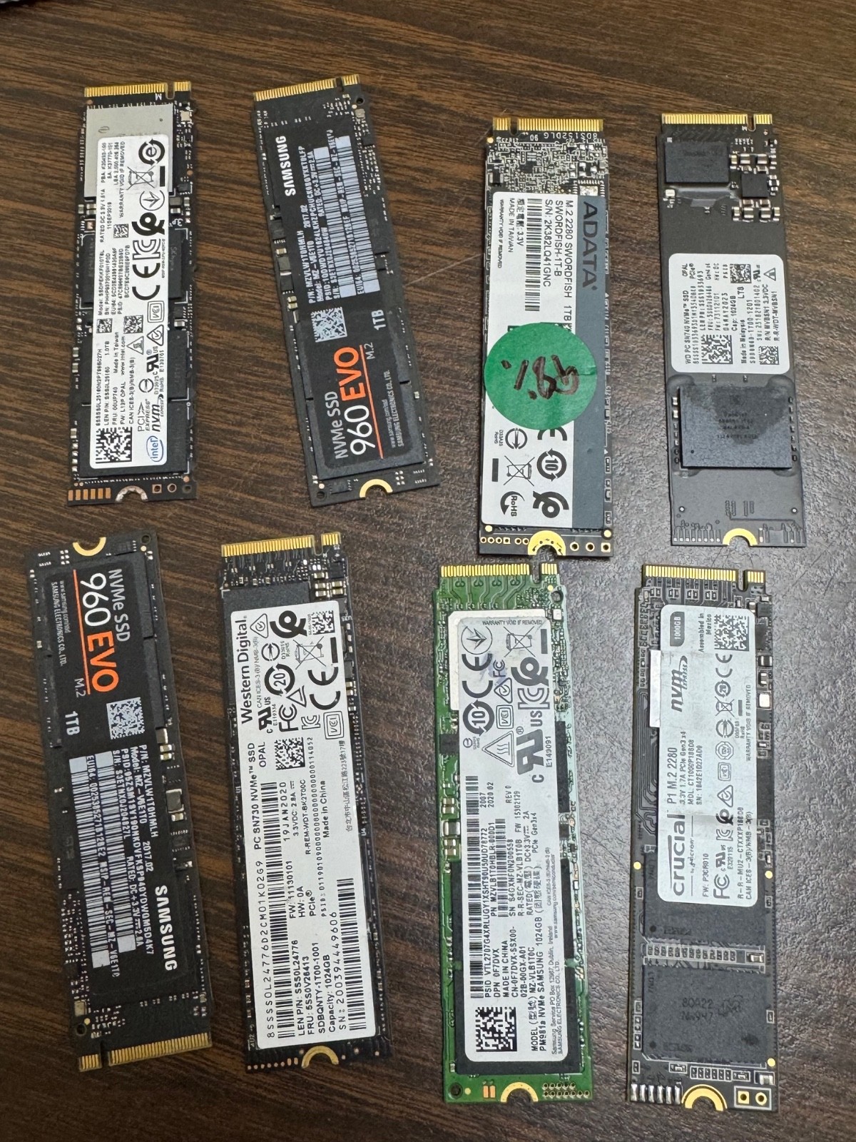 Mixed Brand 1TB M.2 2280 NVMe SSD Solid State Drives