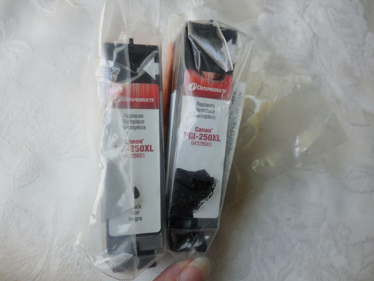 2 Dataproducts- Canon - Ink Cartridges BLACK  NEW Sealed W/out Box -see below