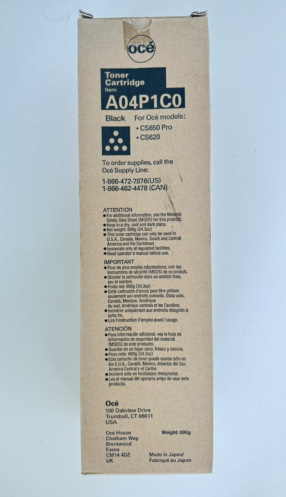 New Genuine Oce A04P1C0  Toner Cartridge For One CS650 CS620 BLACK
