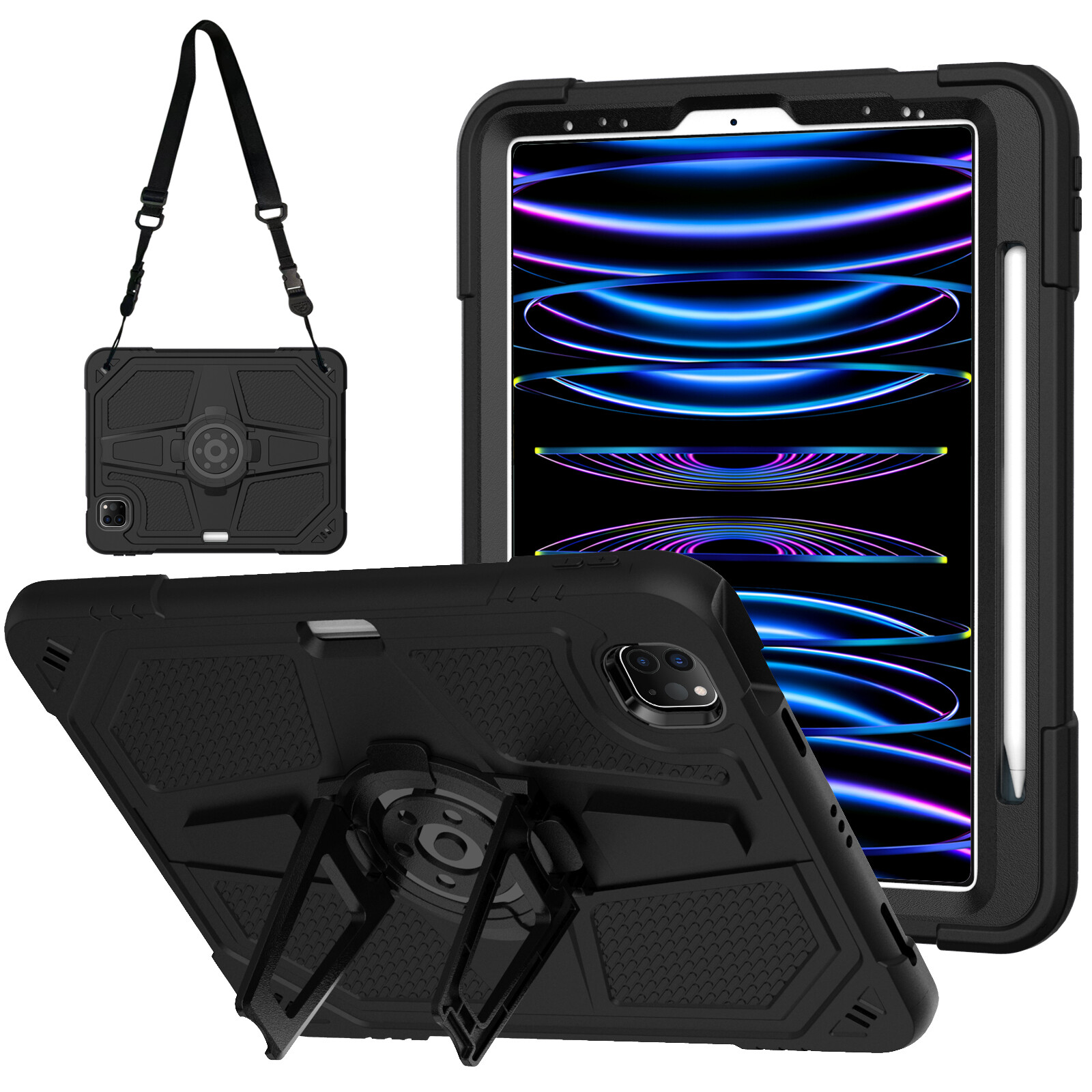 For iPad Pro 11 inch 4th Gen Air 5th Shockproof Rugged Case Stand Pencil Holder