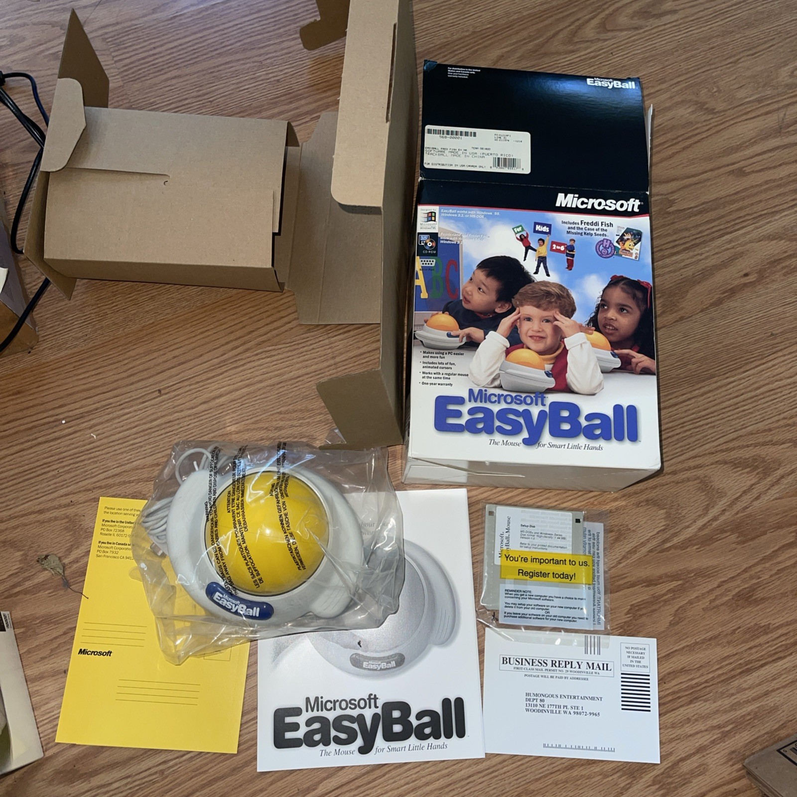 Microsoft Easyball Vintage Children's Navigation Trackball PC Device Untested