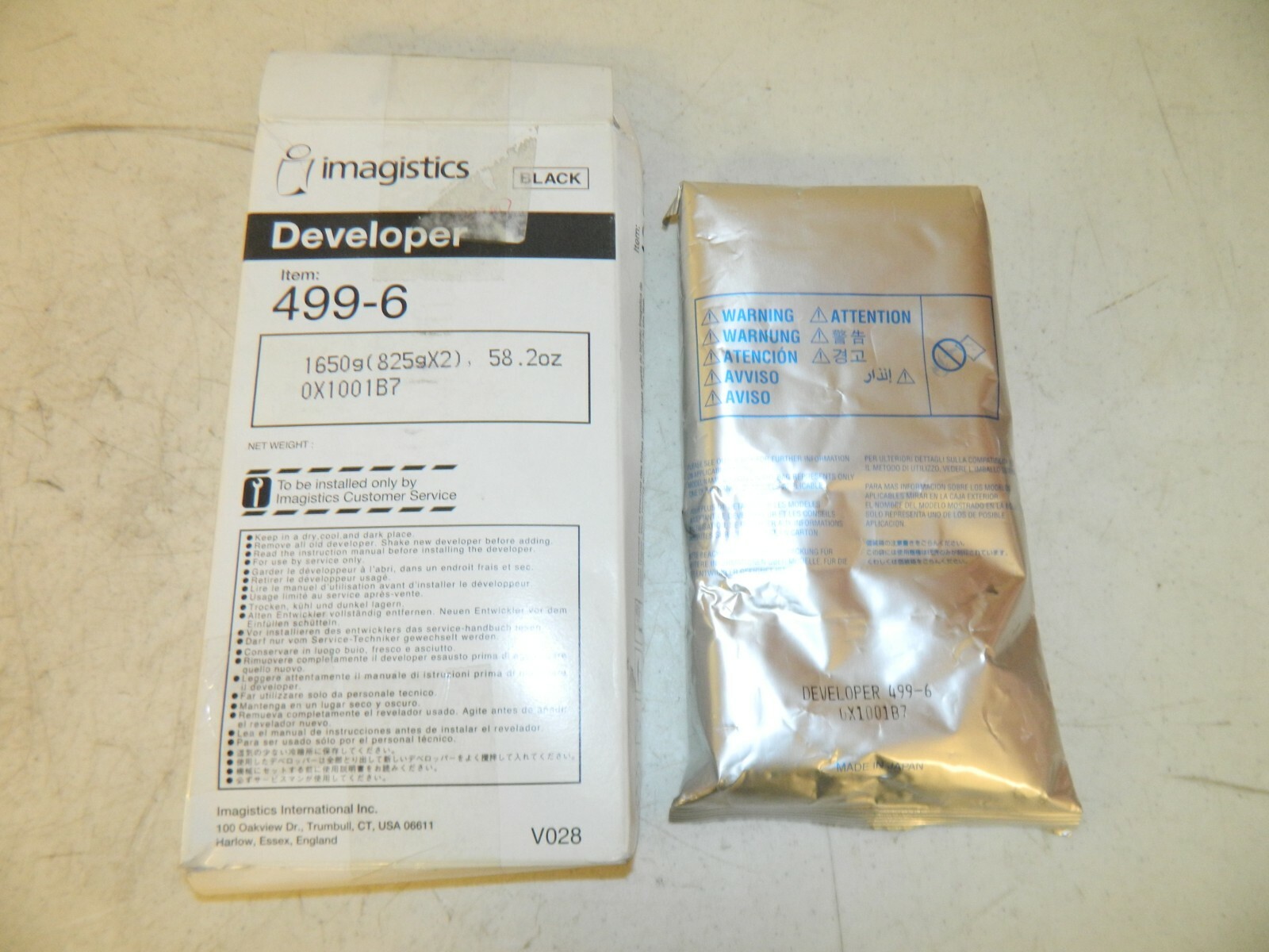 New Imagistics Oce 499-6 Black Developer 58.2 Oz. 0X1001B7 Konica Minolta 