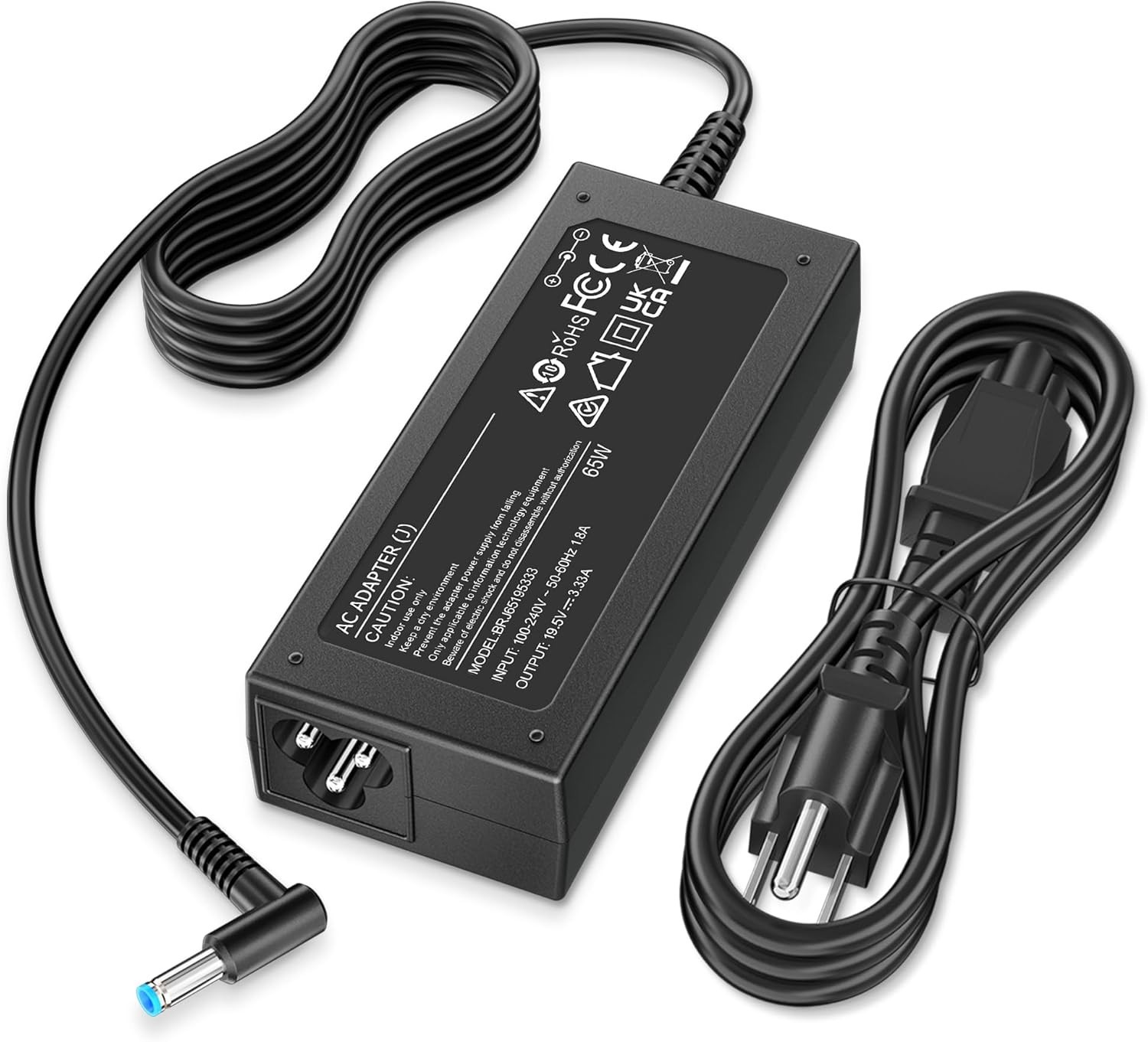 Replacement 65W 45W AC Adapter for HP Laptop with Blue Tip Power Cord