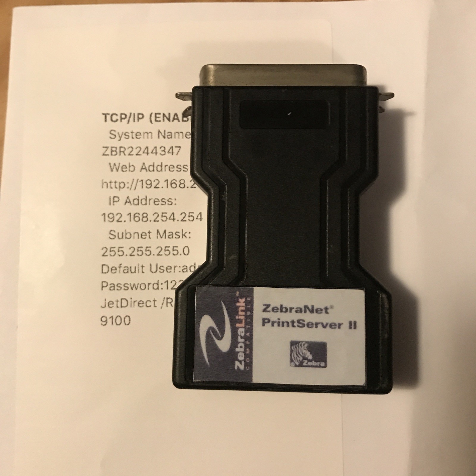 Zebra ZebraNet PrintServer II – Network Print Server 
