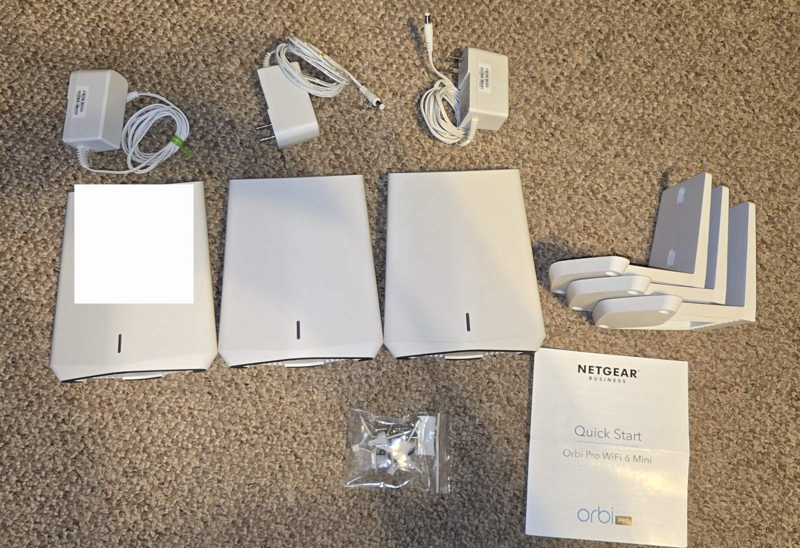 Orbi Pro Wifi 6 Mini Router and Two Mini Satellites (SXR30 & SXS30)