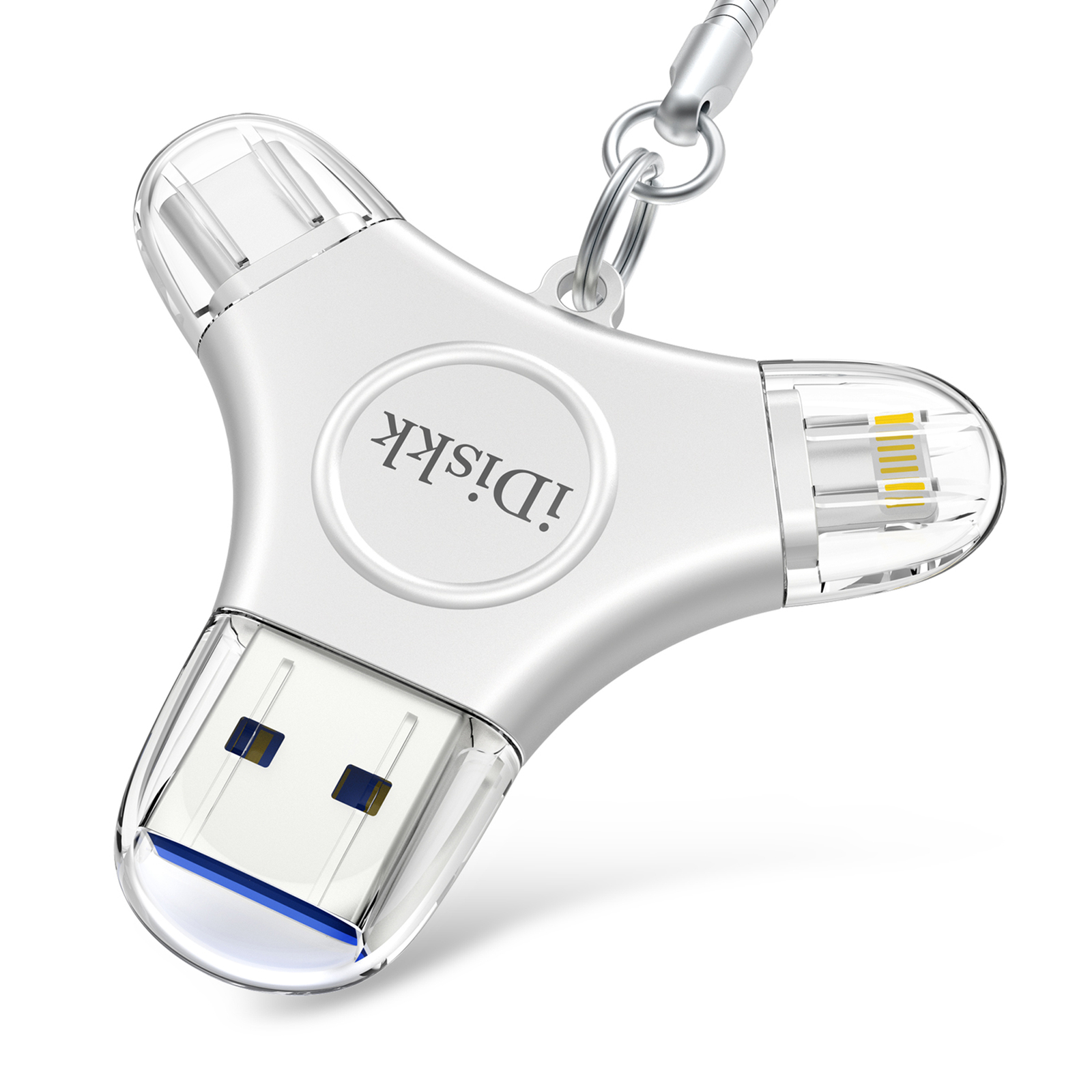 iDiskk 3 IN 1 USB Flash Drive Memory Storage Photo Stick for iPhone iPad Android