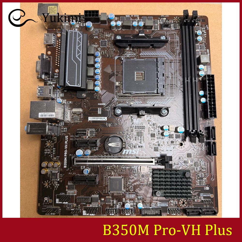 FOR MSI B350M Pro-VH Plus DDR4*2 32GB AM4 AMD HDMI VGA m-ATX Ｍotherboard Test OK