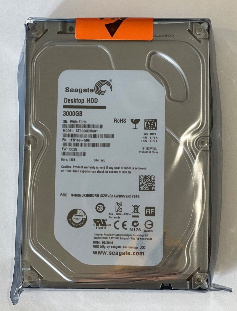 Compatible SEAGATE ST3000DM001 3TB 64MB CACHE SATA 6.0Gb/s 3.5" INTERNAL 7200RP