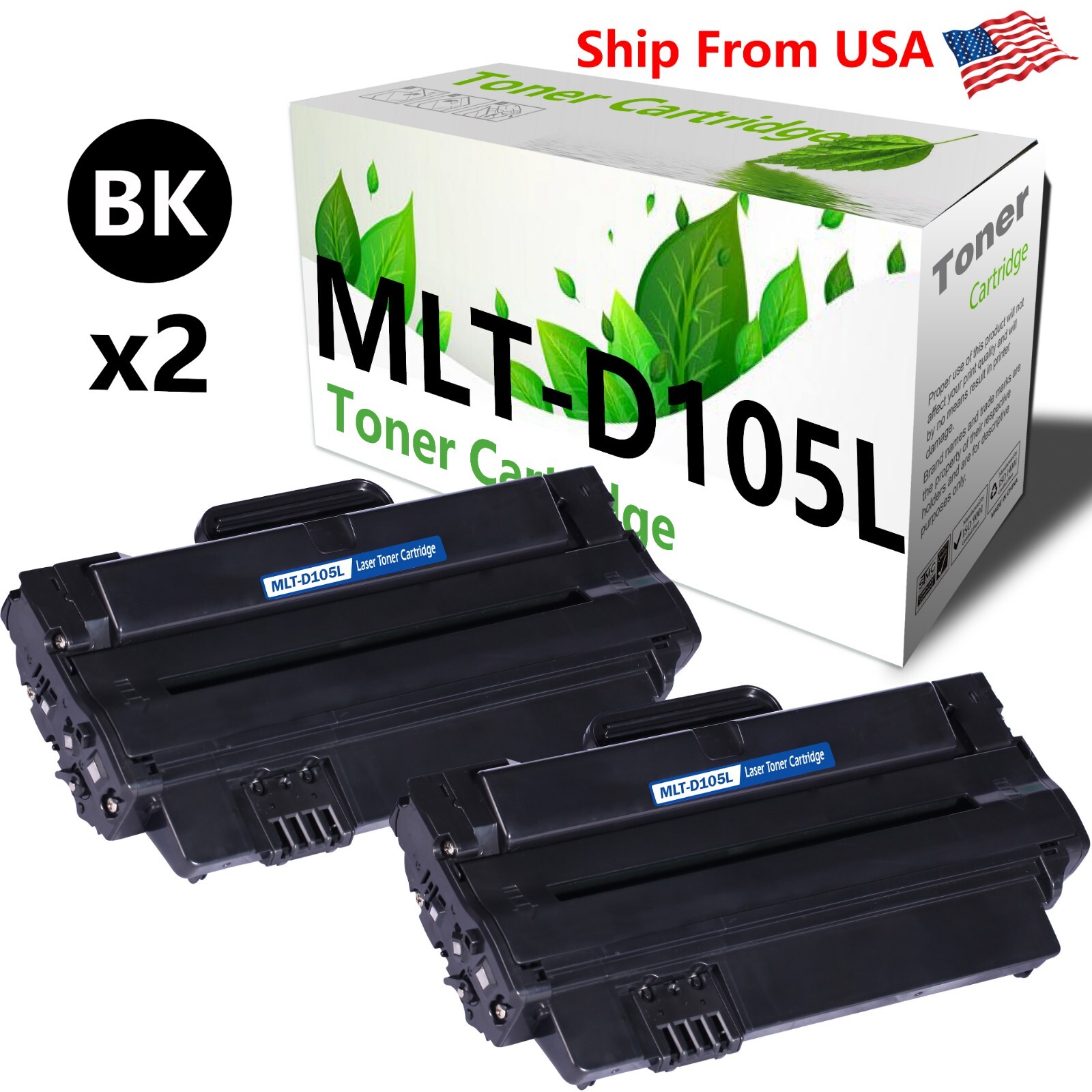 2PACK Compatible MLT-D105L D105L Toner Cartridge For SCX-4600 Printer