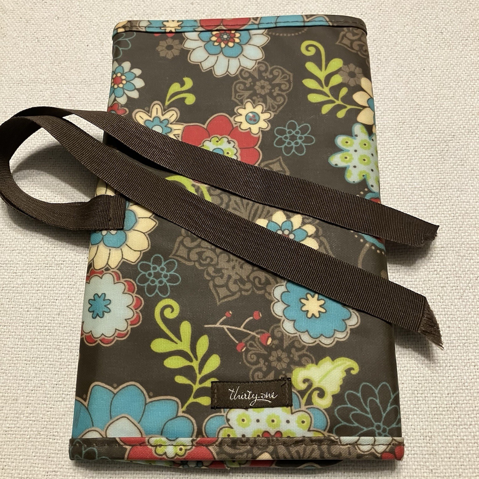 Thirty One Tri Fold Tablet Organizer Floral Fanfare Excellent Used Condition