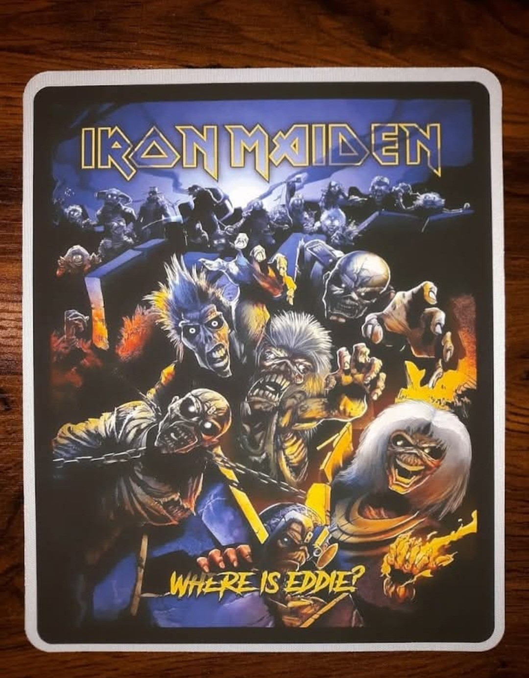 Where Is Eddie Iron Maiden Mouse Pad Mat Computer Desk Accessory 