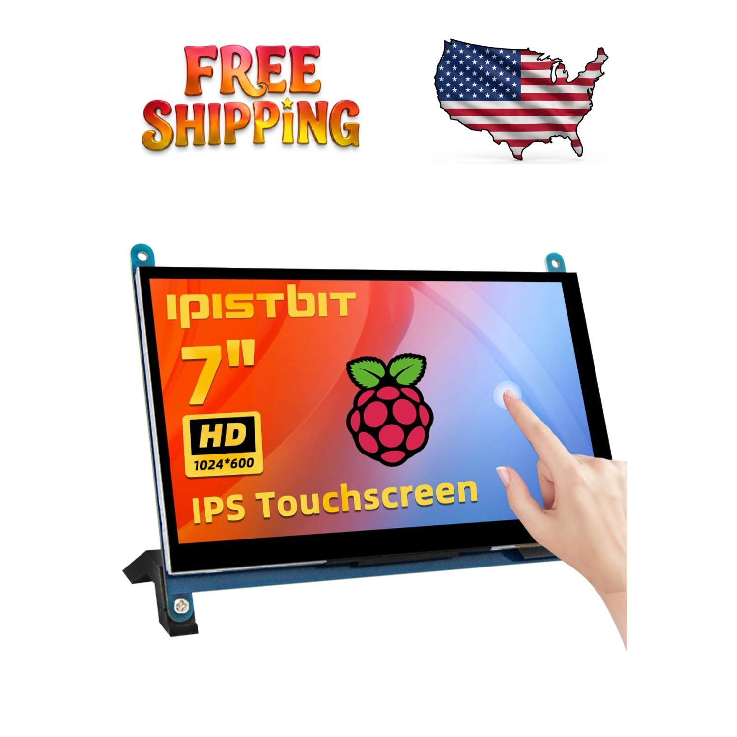 7-Inch LCD Touch Screen Portable Monitor for Raspberry Pi & Mini Computers