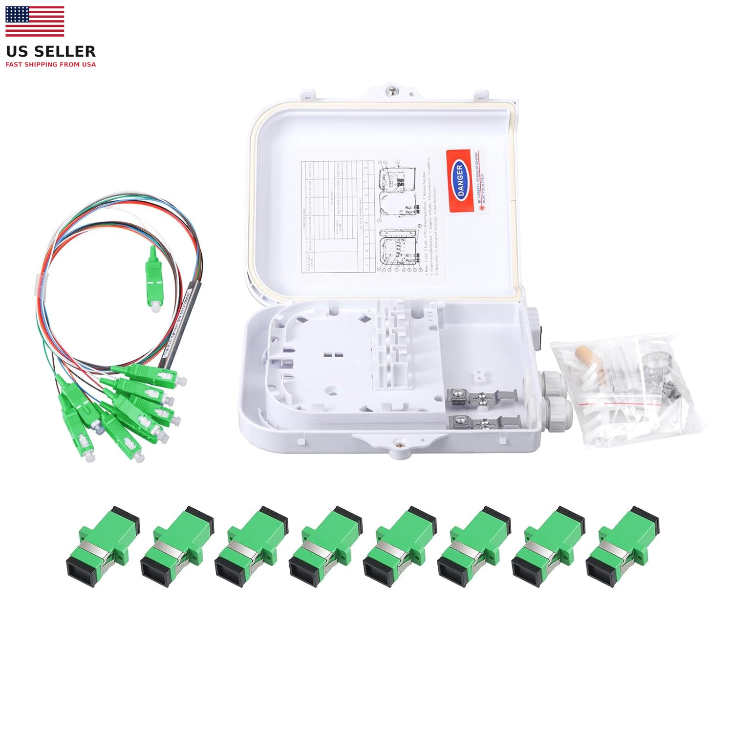 8 Core Fiber Optical Terminal Box Fiber Optic Distribution Enclosure FTTH Fiber