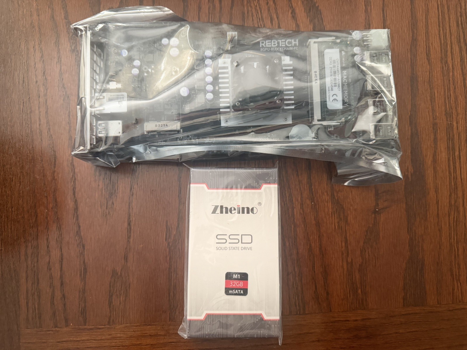 Rebtech 8 GPU Mining Host Motherboard PC 4GB RAM NEW 32GB SSD 