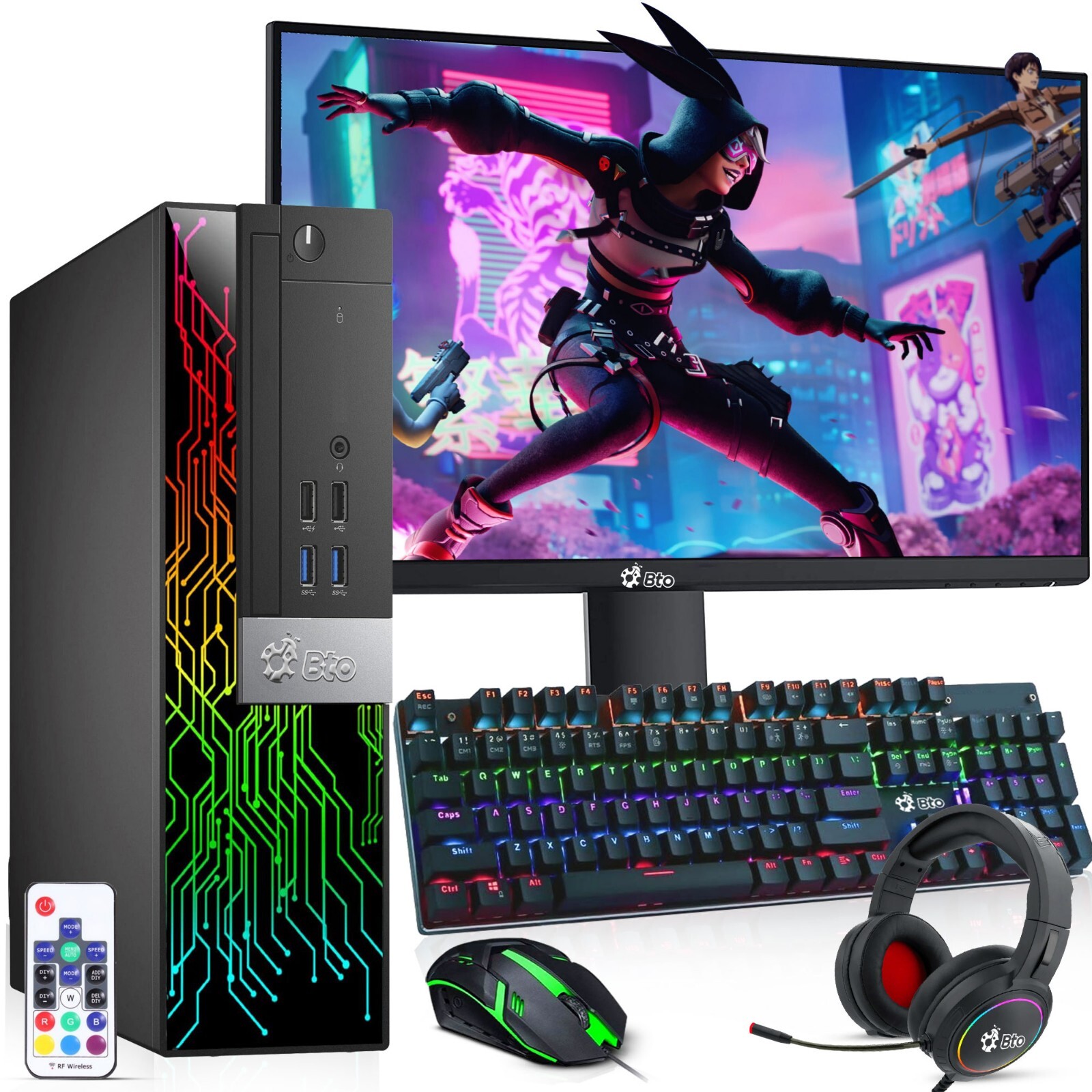 Dell SFF RGB Gaming PC i7 6th 32GB RAM 1TB SSD 2TB HDD New 24" LED NVIDIA Win 11