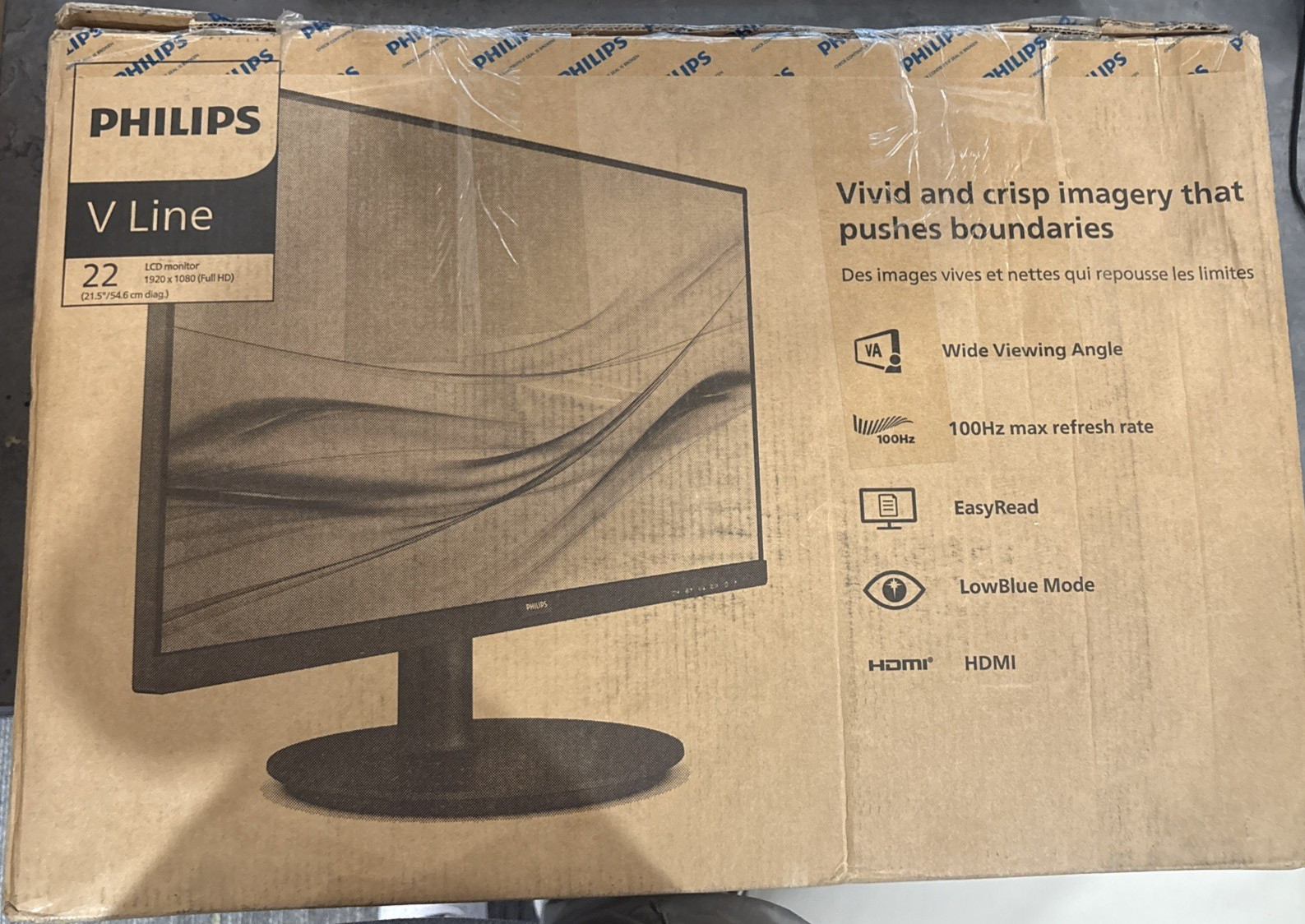 Philips V Line 22" LCD Monitor 1080p 60Hz 4ms HDMI VGA