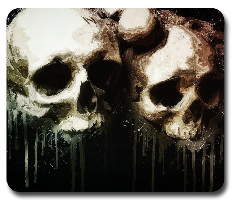 Old Ancient Skulls - Mouse Pad / PC Mousepad - Gothic Horror Wicca Skeleton Gift