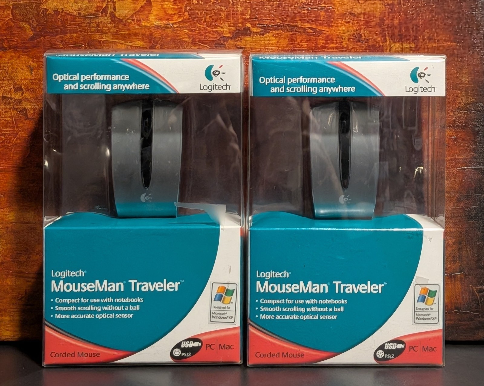 2X Logitech MouseMan Traveler Mouse Laptop / Notebook PC / Mac - 930642-0403 NEW