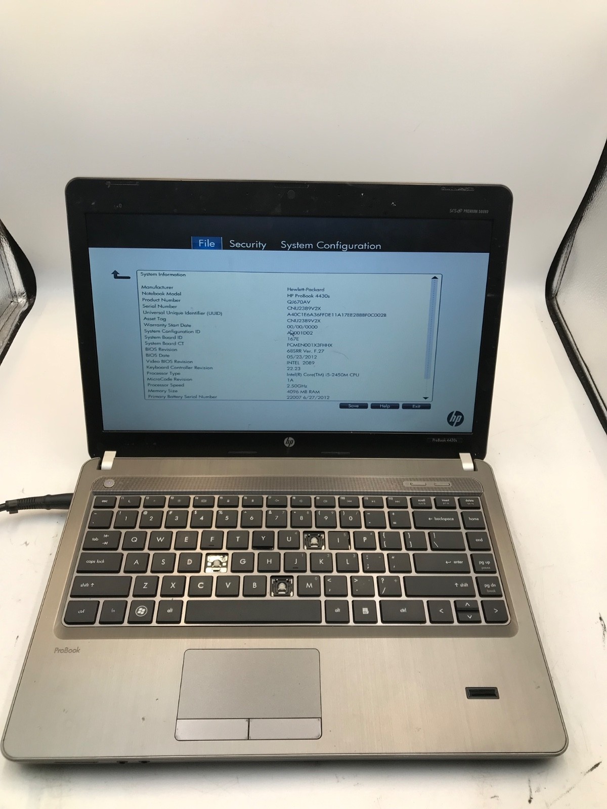 HP ProBook 4430S Intel Core i5-2450M 2.5GHZ 14" Laptop 4Gb RAM- MISSING KEYS- MZ