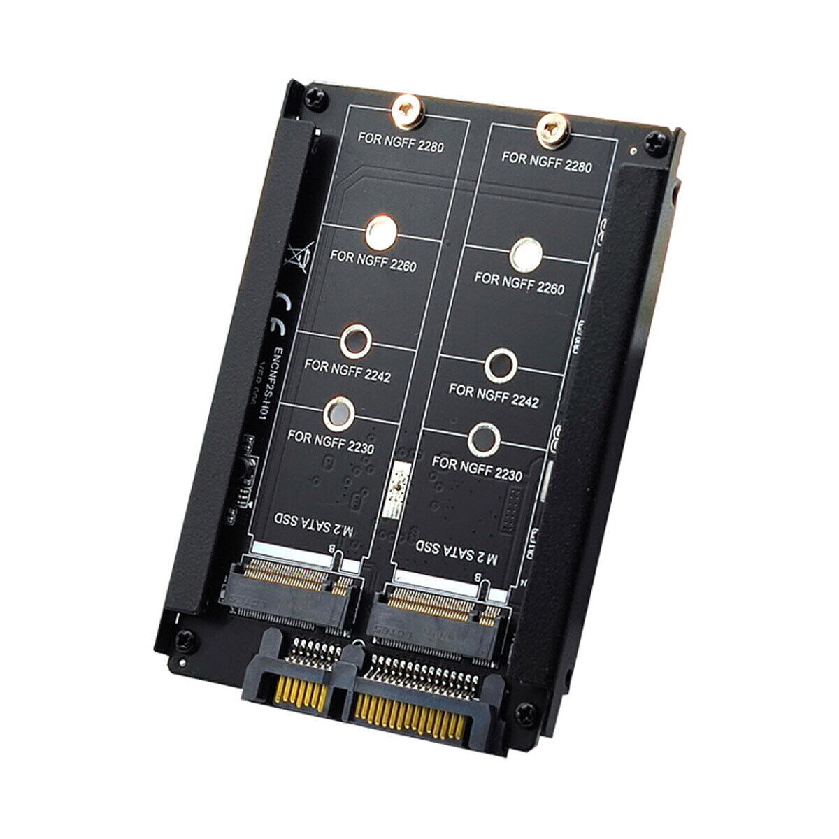 2.5inch SATA HDD Disk Drive to Dual NGFF B+M Key M.2 SSD Card JBOD Enclosure