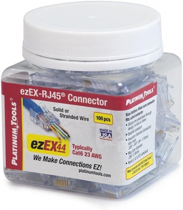 Platinum Tools Ezex44 Connector 100/Jar Accessory Box (202044J) 