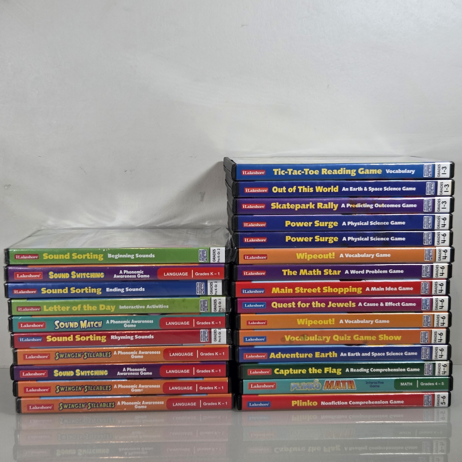 Lakeshore & iLakeshore PC/MAC Interactive Learning Game Lot 25 Games Grades K-6