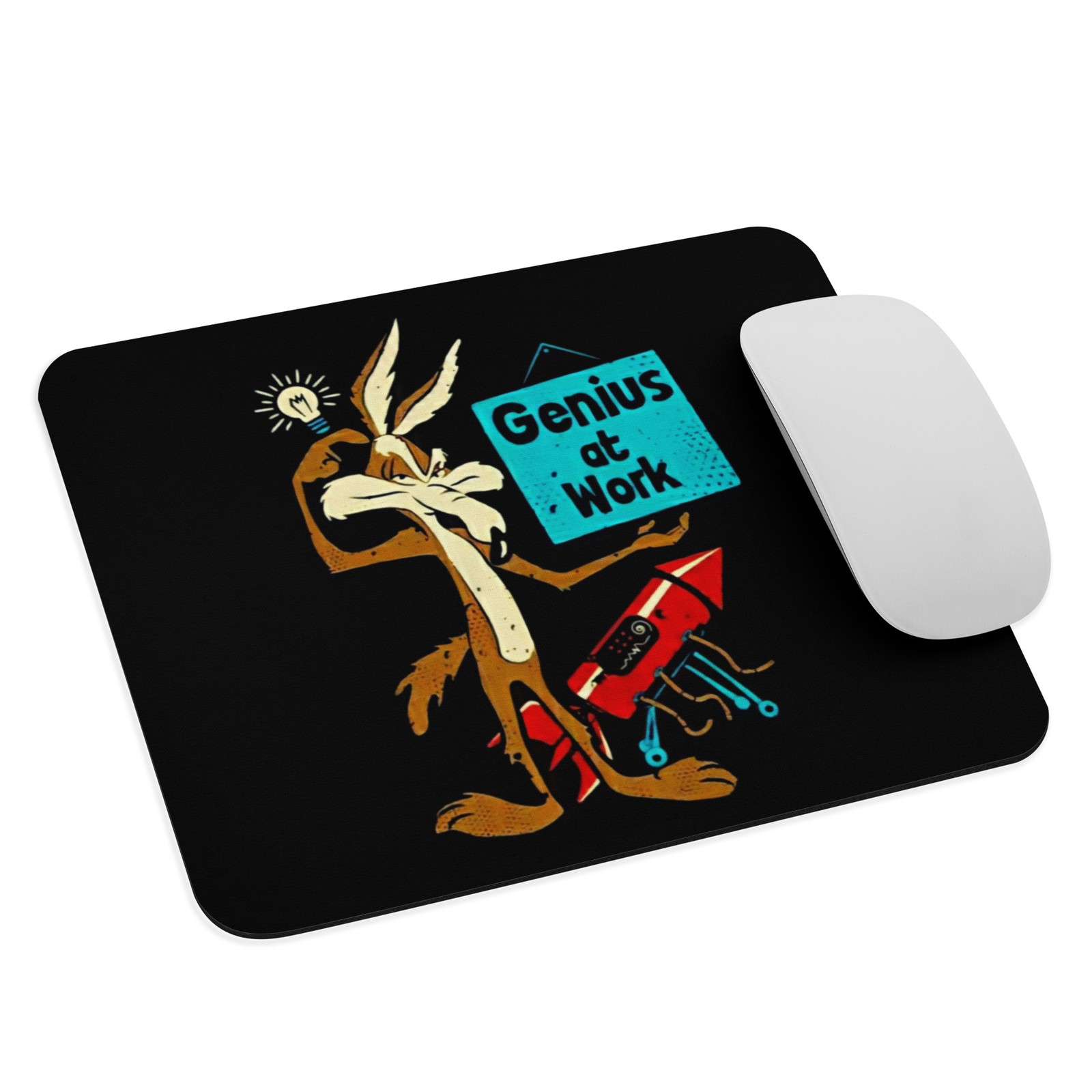 Wile E Coyote Genius At Work Roadrunner Classic Retro Mouse Mat Pad