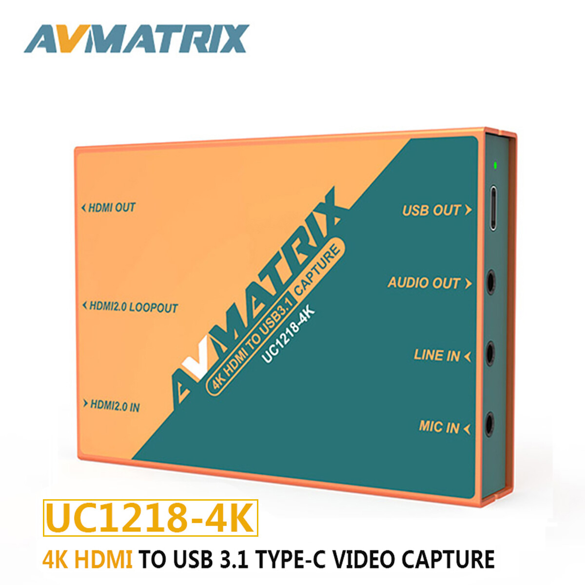 AVMATRIX UC1218-4K HDMI to USB 3.1 Type-C Video Capture Card fr Camera TV Laptop