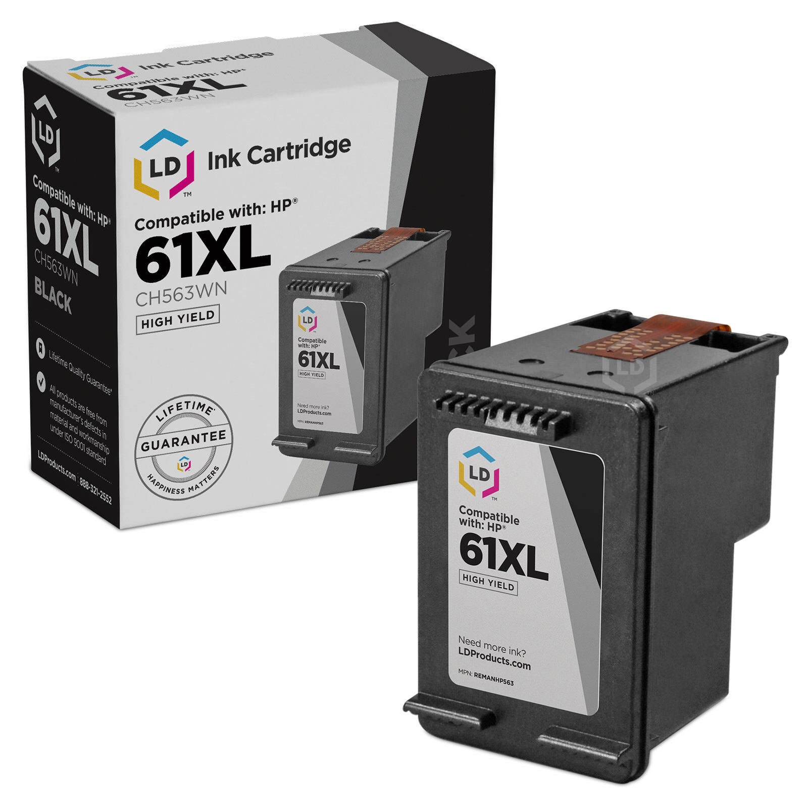 LD Replacement Replacement for HP 61 CH561WN Black Ink Cartridge