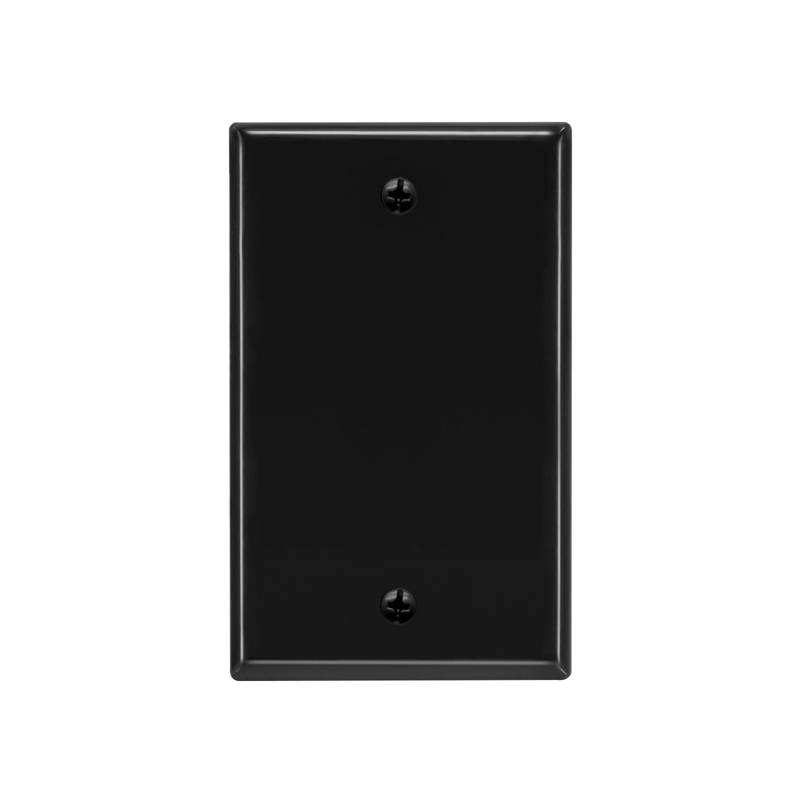 Blank Wall Plate Black Smooth Face