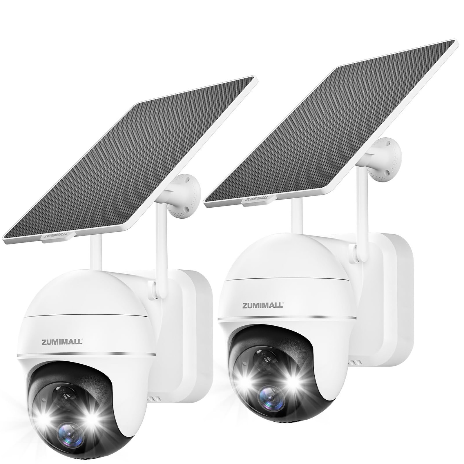 ZUMIMALL 2K Solar Security Cameras Wireless Outdoor 2-Pack, Solar Powered Cam...