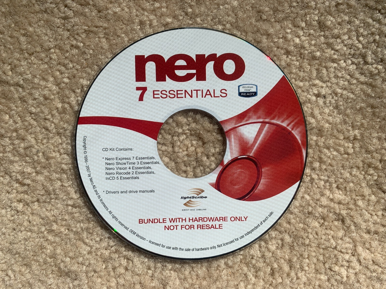 Vintage Software Nero 7 Essentials ShowTime Vision Recode Disc Burning Windows