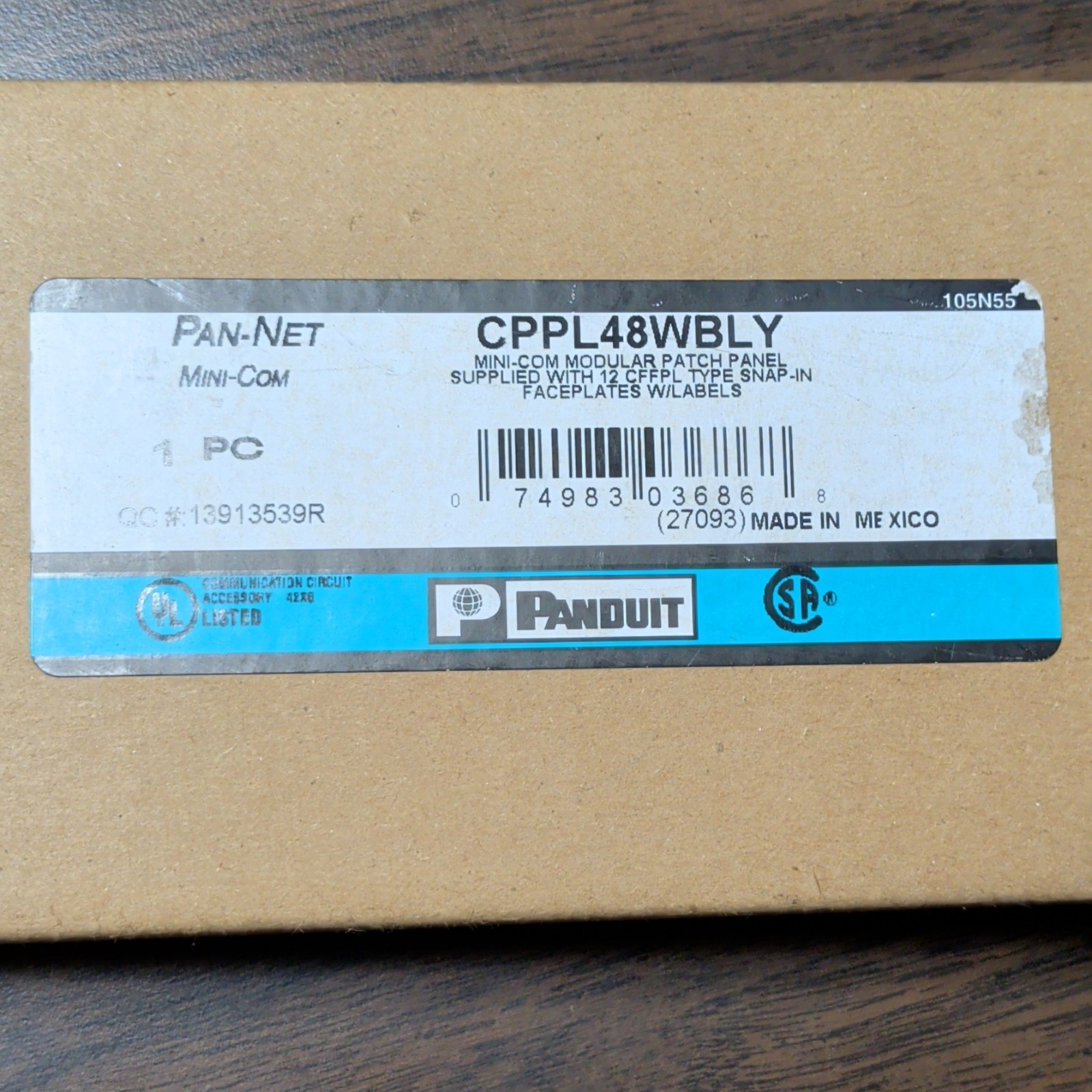 Panduit Mini-Com CPPL48WBLY 48-Port Modular Patch Panel 2U 19" Snap-In Black 