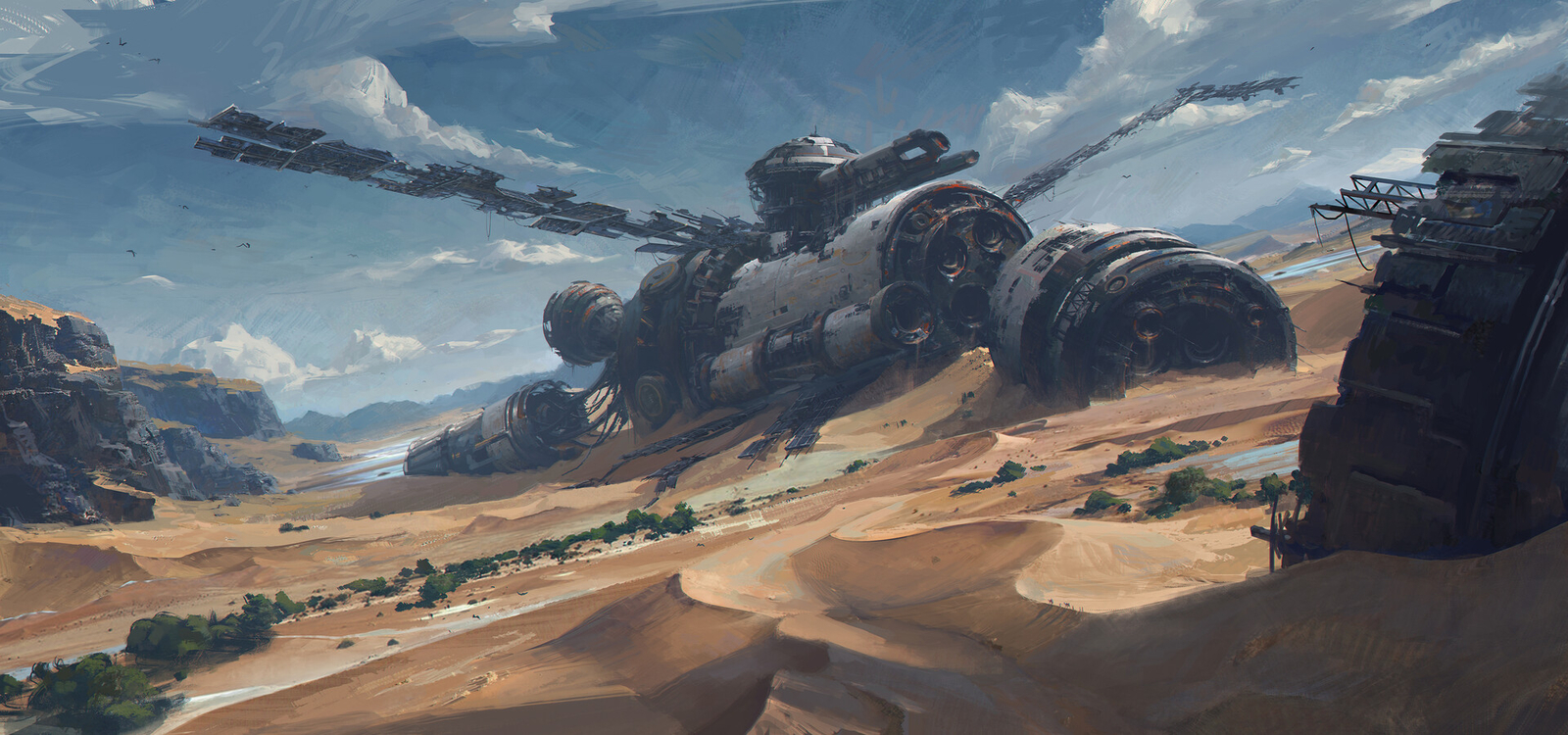Landscape  science fiction artstation Custom Gaming Mat Desk