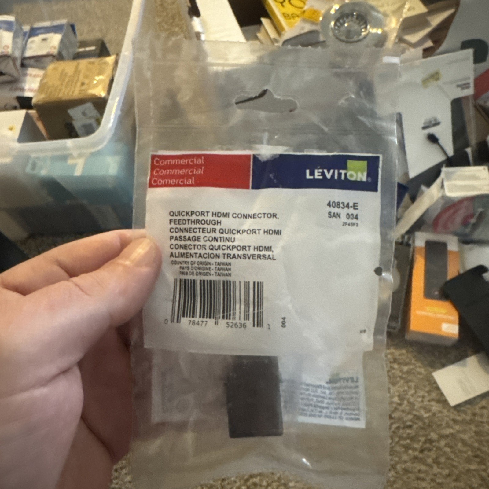 HDMI Feedthrough 40834-E QUICKPORT Keystone Connector - Black