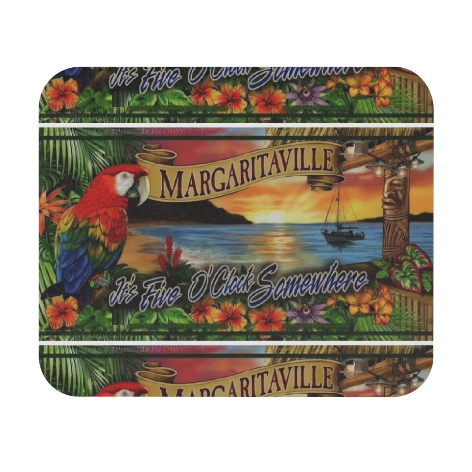 Margaritaville Parrot Mouse Pad | Tropical Beach Sunset