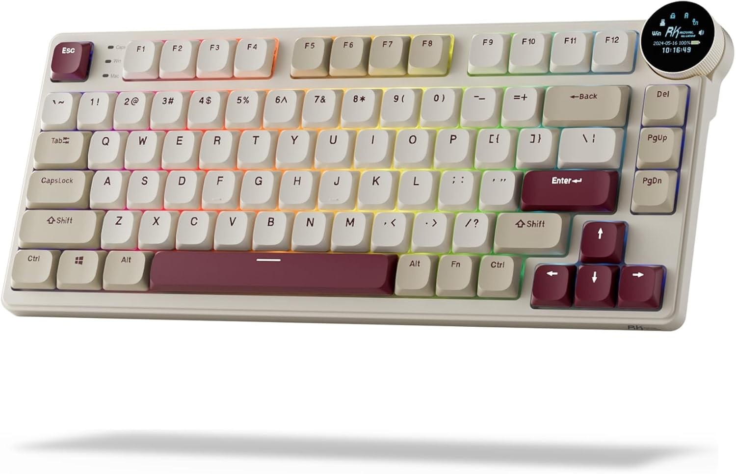 RK ROYAL KLUDGE N80 Low Profile Mechanical Keyboard w/Smart Screen & Knob