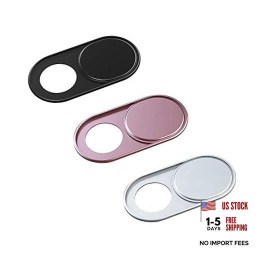 Webcam Cover Slide, 0.027-Inch Ultra-Thin Metal Black/Pink/Silver - 3 Pack