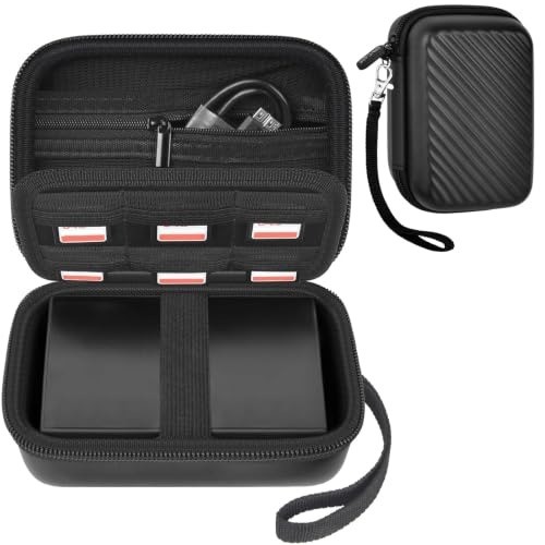 Black EVA Hard Drive Case for Portable Seagate, WD, & Toshiba - Travel Essential