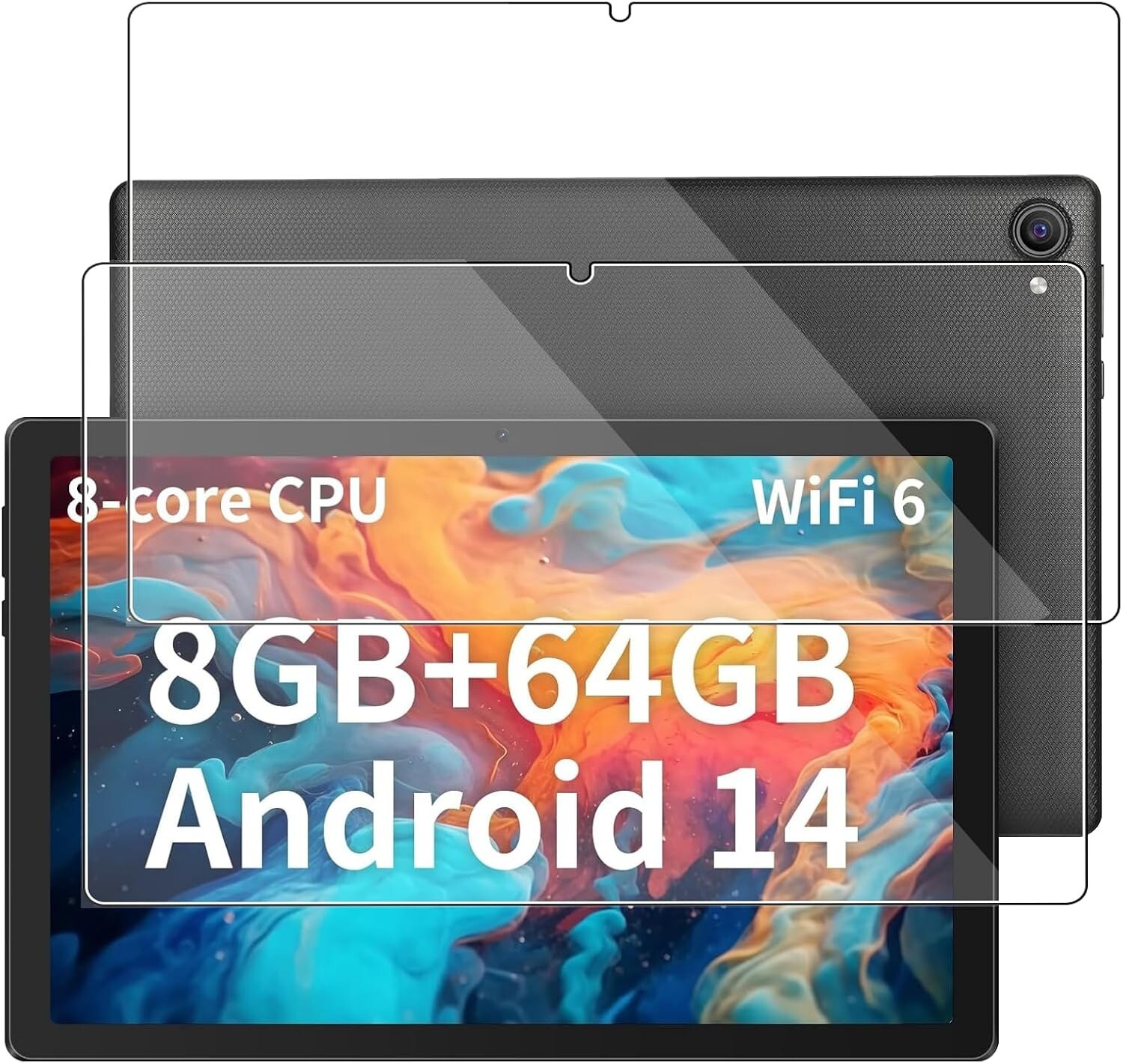 (2 Pack) Tempered Glass Screen Protector For AEEZO 10.1 Inch Android 14 Tablet